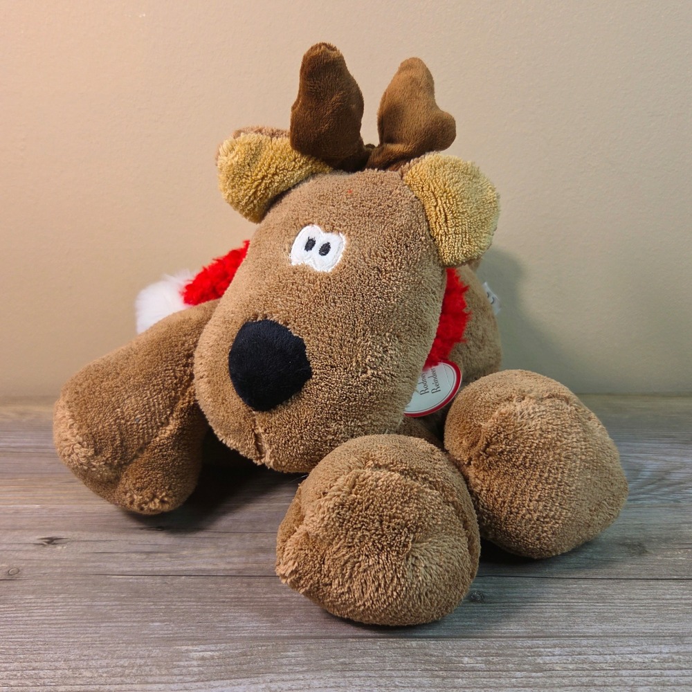 Hallmark Rodney Reindeer Plush New Brown Christmas Stuffed Animal Red Scarf Toy